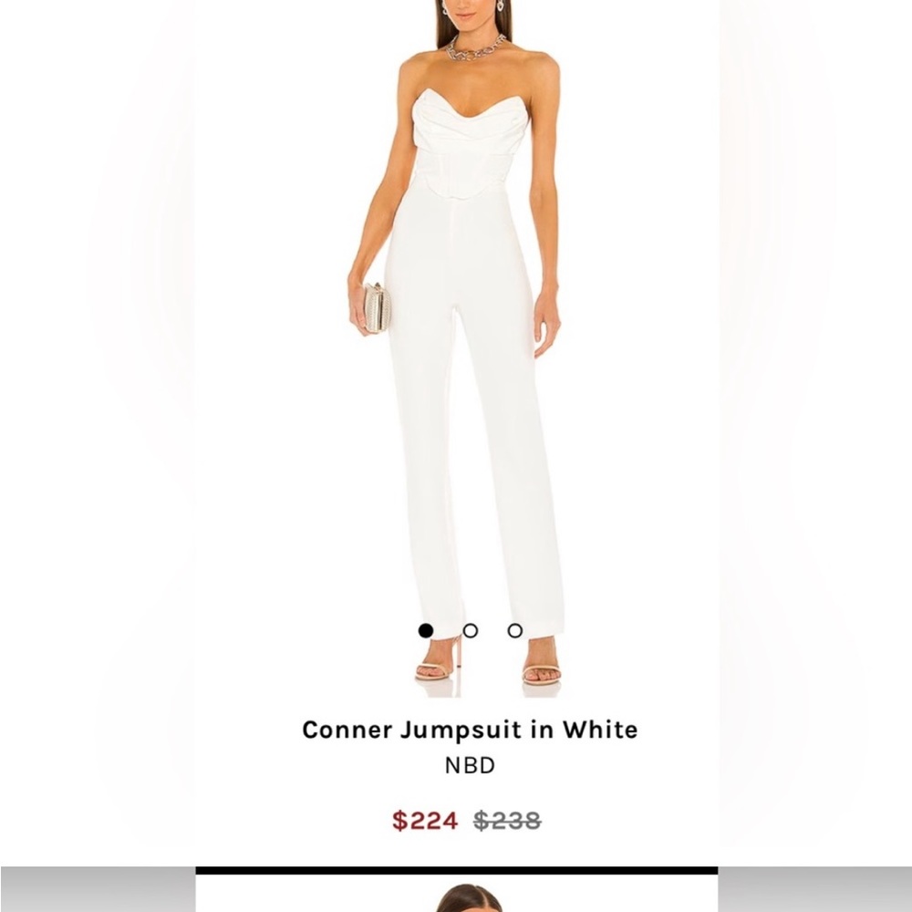 REVOLVE Conner White Strapless Jumpsuit by NBD